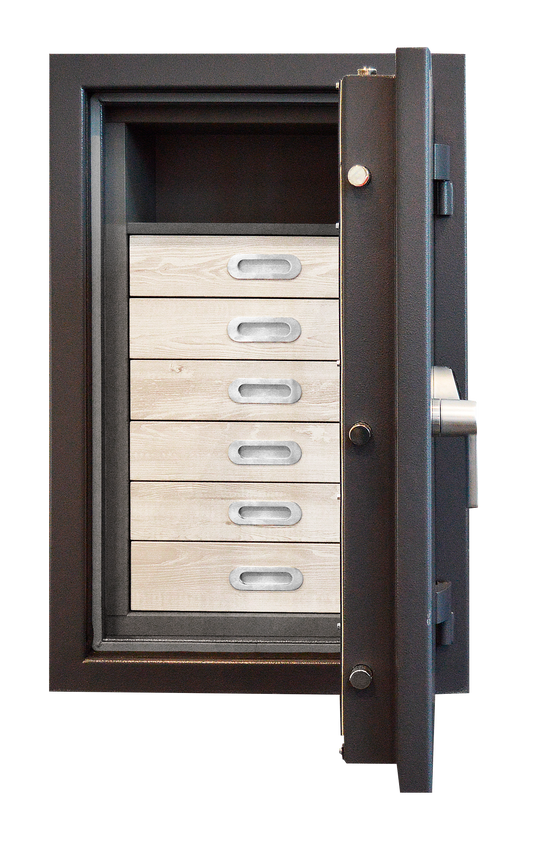 Luxury Safes - SÜPERB "M"  with digital lock and 6 drawers lined with micro fabric (Size: H  100.6  x  W  63.6  x  D 57.0 cm) - Hartmann Tresore Online Shop