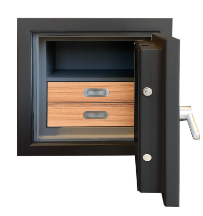 Luxury Safes - SÜPERB "XS" with digital lock and 2 drawers lined with micro fabric (Size: H 60.6 x W 63.6 x D 51 cm) - Hartmann Tresore Online Shop