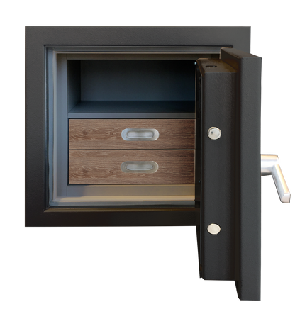 Luxury Safes - SÜPERB "XS" with digital lock and 2 drawers lined with micro fabric (Size: H 60.6 x W 63.6 x D 51 cm) - Hartmann Tresore Online Shop