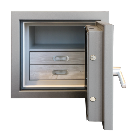 Luxury Safes - SÜPERB "XS" with digital lock and 2 drawers lined with micro fabric (Size: H 60.6 x W 63.6 x D 51 cm) - Hartmann Tresore Online Shop