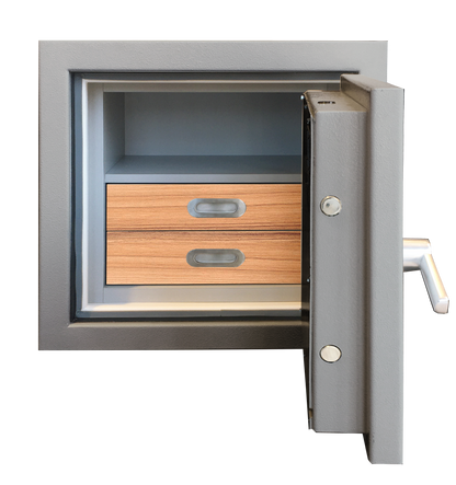 Luxury Safes - SÜPERB "XS" with digital lock and 2 drawers lined with micro fabric (Size: H 60.6 x W 63.6 x D 51 cm) - Hartmann Tresore Online Shop